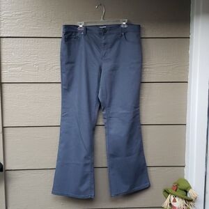 Susan Graver 18W dark gray twill jeans, five pocket wide leg flare